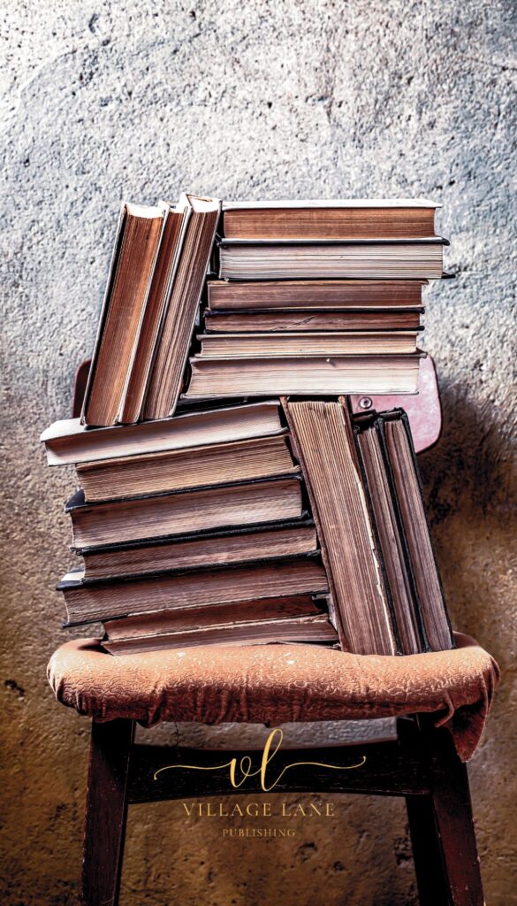 Vintage photo of books on a stool